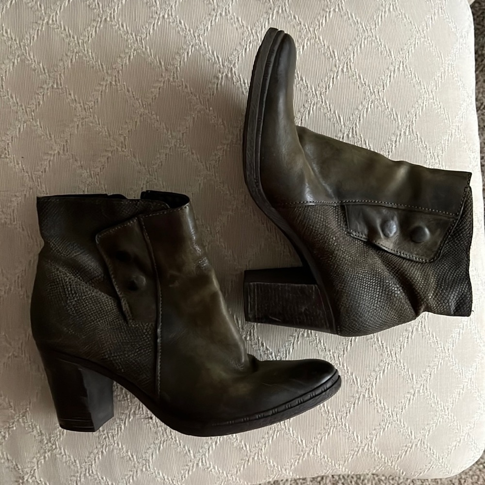 Dark Olive Miz Mooz booties size 41